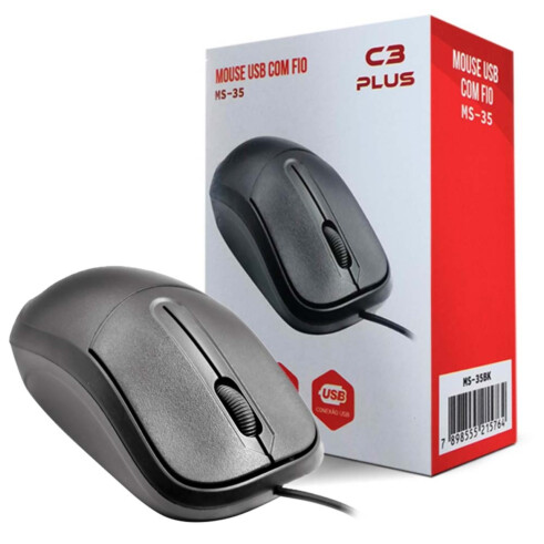 MOUSE USB BASICO MS-35BK C3T - P