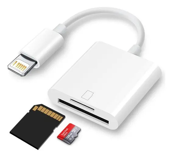 ADAPTADOR LIGHTNING P/ LEITOR CARTÃO SD