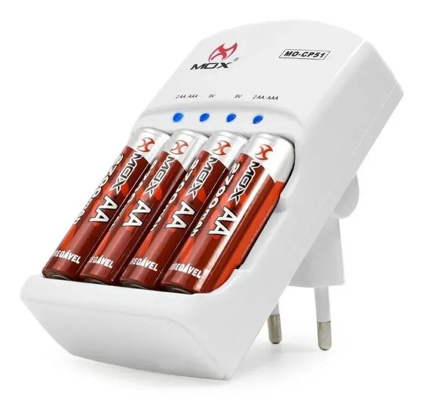 CARREGADOR PILHAS AA/AAA/9V - ALLIGHT