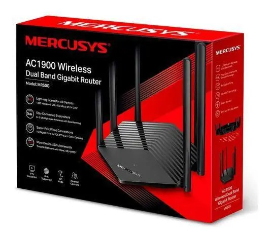ROTEADOR DUAL B AC1900 MERCUSYS MR50G MESH