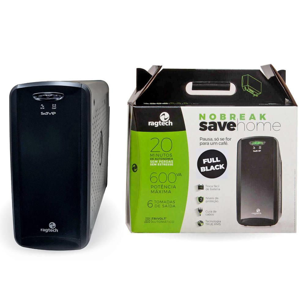 NOBREAK 600VA TRIVOLT FULL BLACK - REAGTECH - P