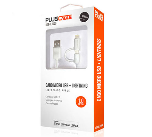 CABO USB DADOS + LIGHTNING