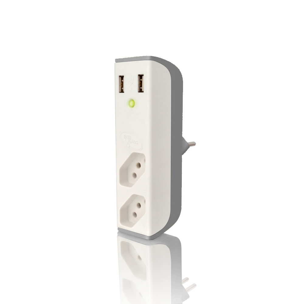 ADAPTADOR DE TOMADA C/ USB COLETEK ENERGIA