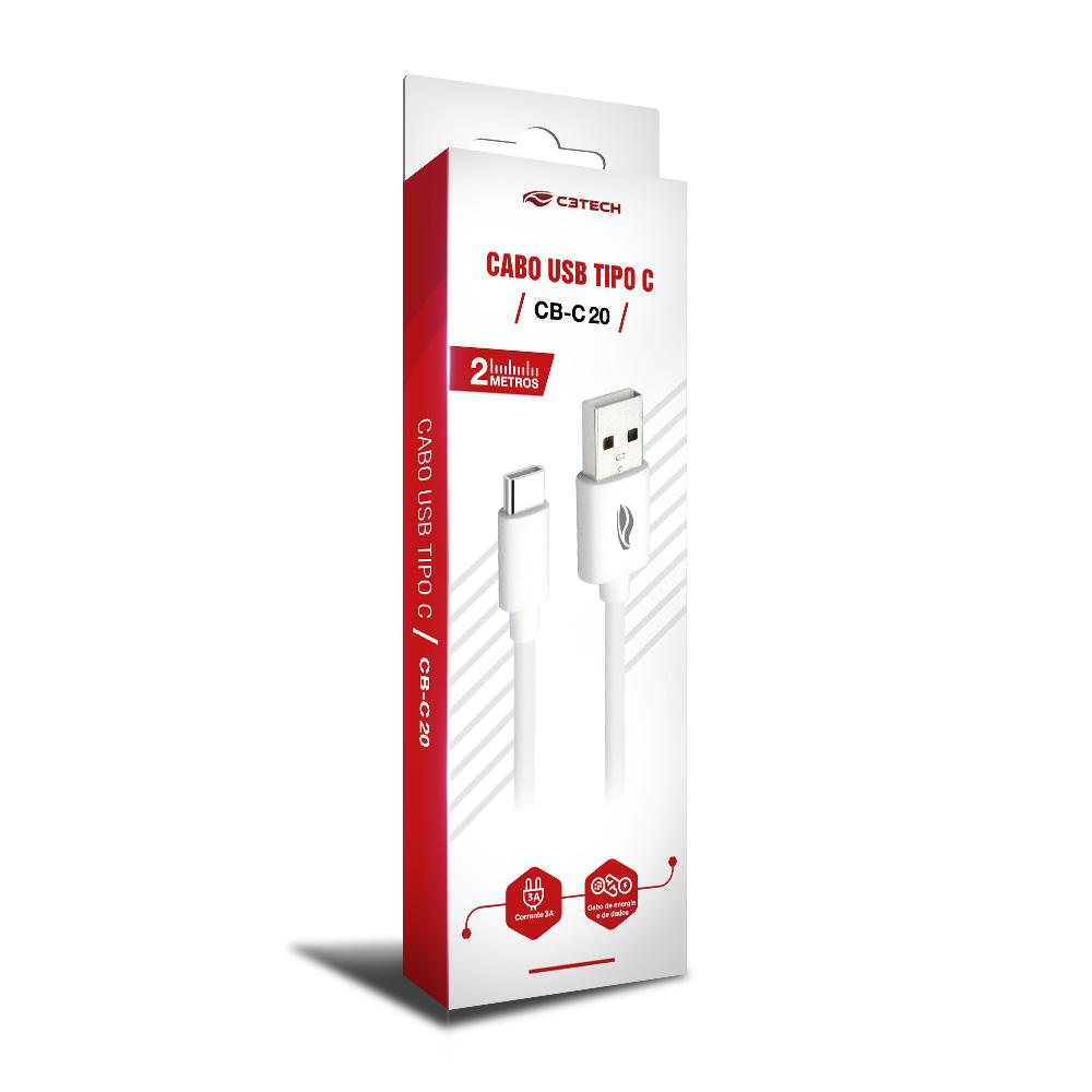 CABO DADOS TIPO C 2M CB-C20BK - C3TECH