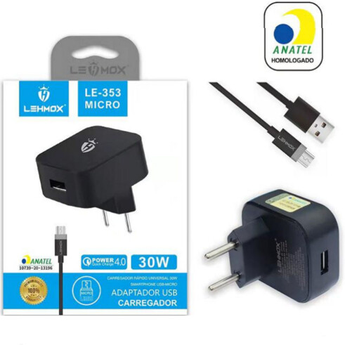 CARREGADOR CELULAR  V8 LE-353 MICRO